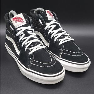 Vans Off The Wall Sk8-Hi Black Suede Hi Top Sneakers Sz 2.5
